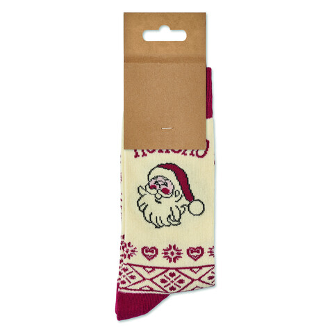 Weihnachtssocken L - Beige bedrucken, Art.-Nr. CX1575-13 Weihnachtssocken L - Beige bedrucken, Art.-Nr. CX1575-13
