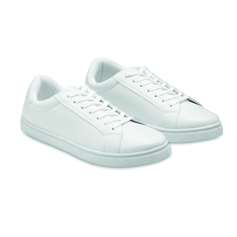 Sneakers aus PU Gr. 44 - Weiß bedrucken, Art.-Nr. MO2044-06