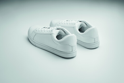 Sneakers aus PU Gr. 44 - Weiß bedrucken, Art.-Nr. MO2044-06