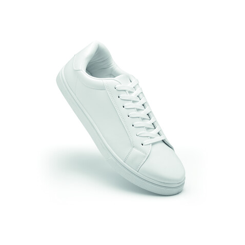 Sneakers aus PU Gr. 45 - Weiß bedrucken, Art.-Nr. MO2045-06