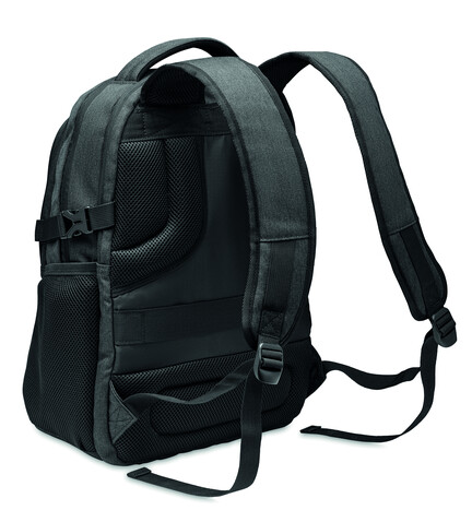 Laptop-Rucksack 600D RPET - Schwarz bedrucken, Art.-Nr. MO2047-03 Laptop-Rucksack 600D RPET - Schwarz bedrucken, Art.-Nr. MO2047-03