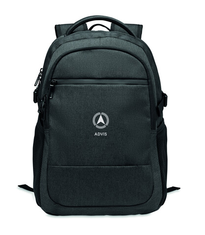 Laptop-Rucksack 600D RPET - Schwarz bedrucken, Art.-Nr. MO2047-03 Laptop-Rucksack 600D RPET - Schwarz bedrucken, Art.-Nr. MO2047-03