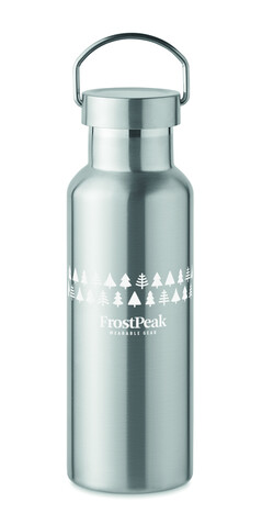 Doppelwandige Flasche 500 ml - Mattsilber bedrucken, Art.-Nr. MO2107-16