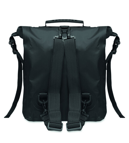 Rolltop-Tasche RPET - Schwarz bedrucken, Art.-Nr. MO2181-03