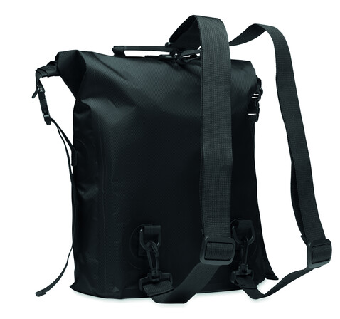 Rolltop-Tasche RPET - Schwarz bedrucken, Art.-Nr. MO2181-03
