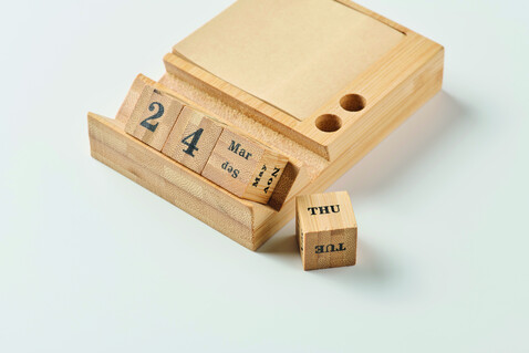 Tischkalender Bambus - Holz bedrucken, Art.-Nr. MO2250-40