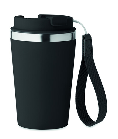 Doppelwandiger Trinkbecher 350 - Schwarz bedrucken, Art.-Nr. MO2317-03
