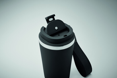 Doppelwandiger Trinkbecher 350 - Schwarz bedrucken, Art.-Nr. MO2317-03