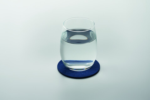 Runder Untersetzer RPET - Blau bedrucken, Art.-Nr. MO2356-04