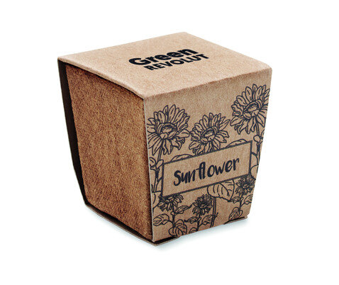 Pflanz-Set Sonnenblume - Beige bedrucken, Art.-Nr. MO2411-13 Pflanz-Set Sonnenblume - Beige bedrucken, Art.-Nr. MO2411-13