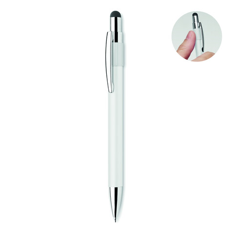 Druckkugelschreiber mit Stylus - Weiß bedrucken, Art.-Nr. MO2488-06 Druckkugelschreiber mit Stylus - Weiß bedrucken, Art.-Nr. MO2488-06