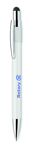Druckkugelschreiber mit Stylus - Weiß bedrucken, Art.-Nr. MO2488-06 Druckkugelschreiber mit Stylus - Weiß bedrucken, Art.-Nr. MO2488-06