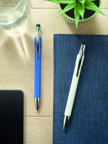 Druckkugelschreiber mit Stylus - Weiß bedrucken, Art.-Nr. MO2488-06 Druckkugelschreiber mit Stylus - Weiß bedrucken, Art.-Nr. MO2488-06