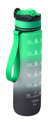 Sport-Trinkflasche RPET 1L - Schwarz/Blau bedrucken, Art.-Nr. MO2489-81 Sport-Trinkflasche RPET 1L - Schwarz/Blau bedrucken, Art.-Nr. MO2489-81