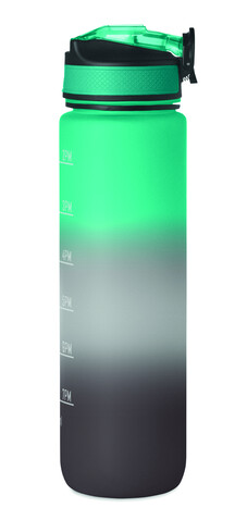 Sport-Trinkflasche RPET 1L - Schwarz/Blau bedrucken, Art.-Nr. MO2489-81 Sport-Trinkflasche RPET 1L - Schwarz/Blau bedrucken, Art.-Nr. MO2489-81