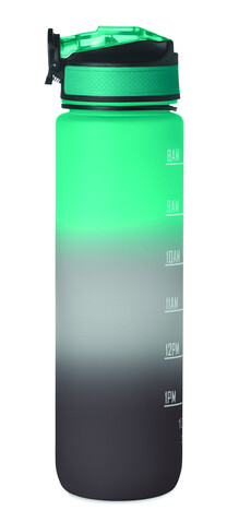 Sport-Trinkflasche RPET 1L - Schwarz/Blau bedrucken, Art.-Nr. MO2489-81 Sport-Trinkflasche RPET 1L - Schwarz/Blau bedrucken, Art.-Nr. MO2489-81