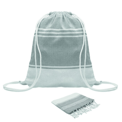 Strandtuch-Set - Grau bedrucken, Art.-Nr. MO2584-07 Strandtuch-Set - Grau bedrucken, Art.-Nr. MO2584-07