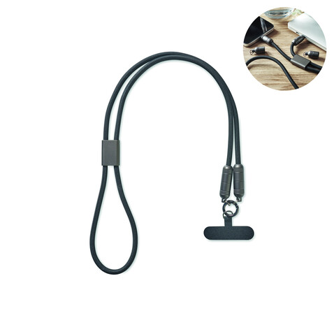 60W Lanyard-Ladekabel - Schwarz bedrucken, Art.-Nr. MO2585-03 60W Lanyard-Ladekabel - Schwarz bedrucken, Art.-Nr. MO2585-03
