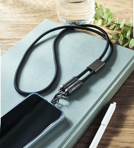 60W Lanyard-Ladekabel - Schwarz bedrucken, Art.-Nr. MO2585-03 60W Lanyard-Ladekabel - Schwarz bedrucken, Art.-Nr. MO2585-03