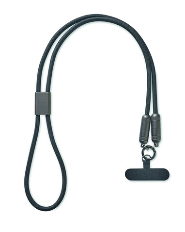 60W Lanyard-Ladekabel - Schwarz bedrucken, Art.-Nr. MO2585-03 60W Lanyard-Ladekabel - Schwarz bedrucken, Art.-Nr. MO2585-03