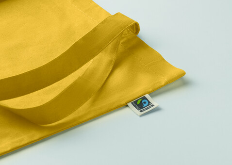Einkaufstasche Fairtrade 180g - Gelb bedrucken, Art.-Nr. MO2589-08