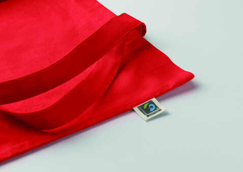 Einkaufstasche Fairtrade 180g - Rot bedrucken, Art.-Nr. MO2589-05 Einkaufstasche Fairtrade 180g - Rot bedrucken, Art.-Nr. MO2589-05