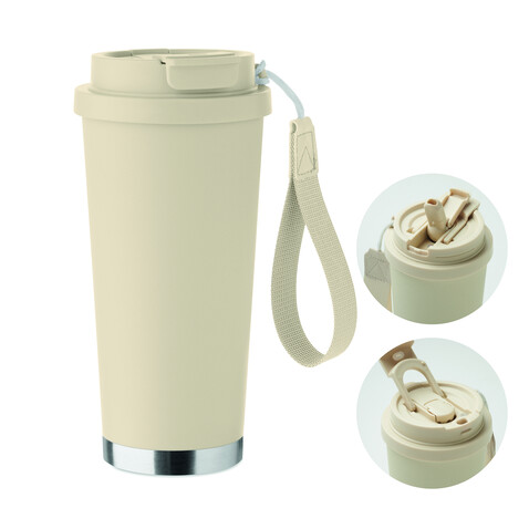 Doppelwandiger Trinkbecher 500m - Beige bedrucken, Art.-Nr. MO2662-13 Doppelwandiger Trinkbecher 500m - Beige bedrucken, Art.-Nr. MO2662-13