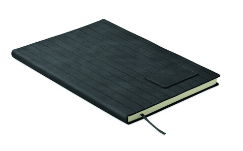 DIN A5 Smokey Notizbuch PU - Schwarz bedrucken, Art.-Nr. MO2663-03 DIN A5 Smokey Notizbuch PU - Schwarz bedrucken, Art.-Nr. MO2663-03