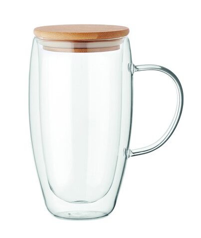 Doppelwandiger Glasbecher 450ml - Transparent bedrucken, Art.-Nr. MO2673-22