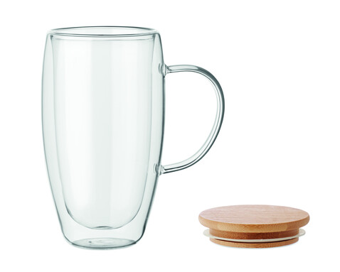 Doppelwandiger Glasbecher 450ml - Transparent bedrucken, Art.-Nr. MO2673-22