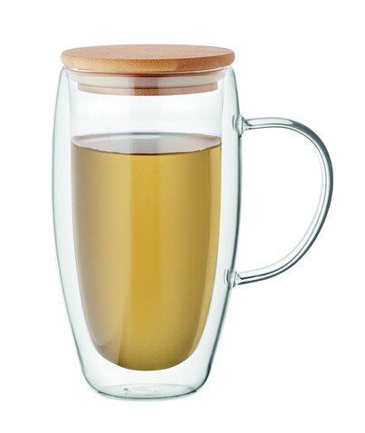 Doppelwandiger Glasbecher 450ml - Transparent bedrucken, Art.-Nr. MO2673-22