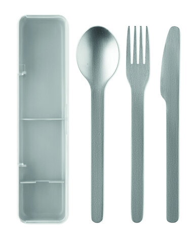 Besteck-Set Edelstahl - Grau bedrucken, Art.-Nr. MO2677-07
