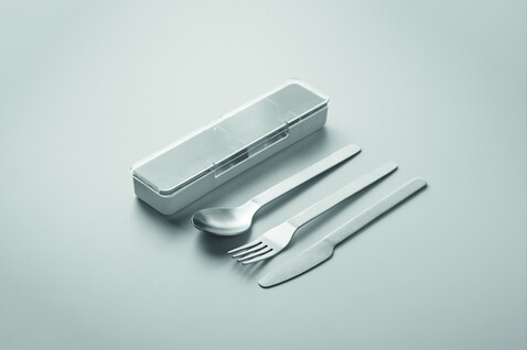 Besteck-Set Edelstahl - Grau bedrucken, Art.-Nr. MO2677-07