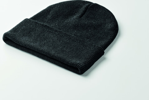 Beanie mit Bündchen - Schwarz bedrucken, Art.-Nr. MO2705-03 Beanie mit Bündchen - Schwarz bedrucken, Art.-Nr. MO2705-03