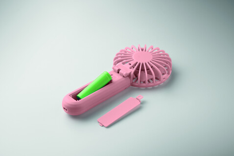 Klappbarer Ventilator - Babyrosa bedrucken, Art.-Nr. MO2779-11
