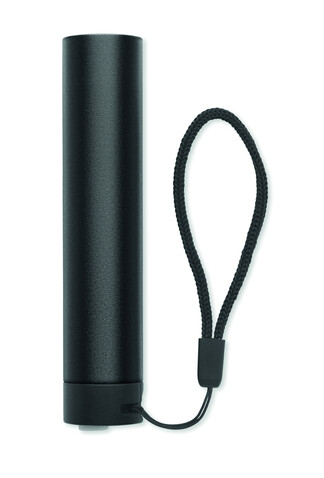 Wiederaufladbare Taschenlampe - Schwarz bedrucken, Art.-Nr. MO2786-03