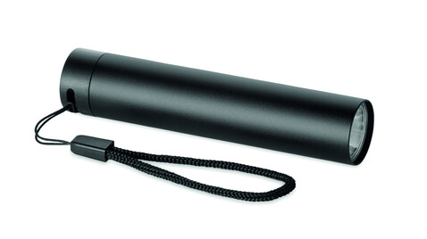 Wiederaufladbare Taschenlampe - Schwarz bedrucken, Art.-Nr. MO2786-03