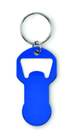 Schlüsselring mit Kapselheber - Blau bedrucken, Art.-Nr. MO2793-04