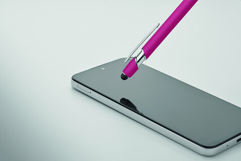 Druckkugelschreiber mit Stylus - Fuchsie bedrucken, Art.-Nr. MO2798-38