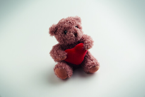 Teddybär mit Herz - Rot bedrucken, Art.-Nr. MO2802-05