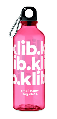 Trinkflasche RPET 500ml - Transparent Rot bedrucken, Art.-Nr. MO2803-25