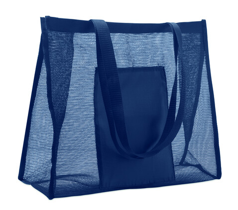 RPET-Mesh-Einkaufstasche - Blau bedrucken, Art.-Nr. MO2836-04 RPET-Mesh-Einkaufstasche - Blau bedrucken, Art.-Nr. MO2836-04