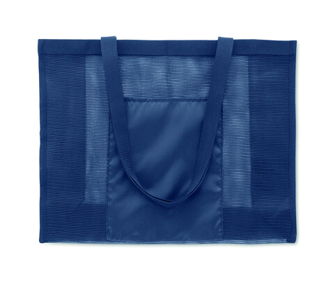RPET-Mesh-Einkaufstasche - Blau bedrucken, Art.-Nr. MO2836-04 RPET-Mesh-Einkaufstasche - Blau bedrucken, Art.-Nr. MO2836-04