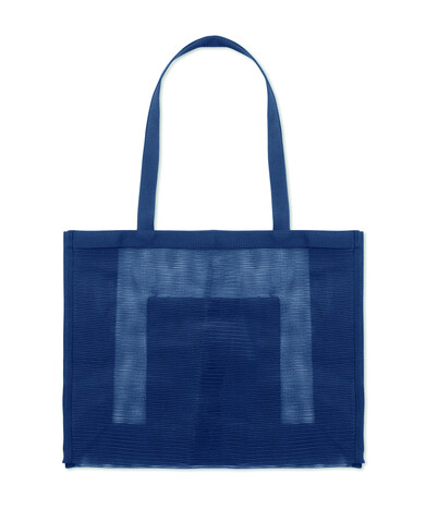 RPET-Mesh-Einkaufstasche - Blau bedrucken, Art.-Nr. MO2836-04 RPET-Mesh-Einkaufstasche - Blau bedrucken, Art.-Nr. MO2836-04