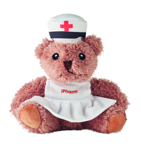 Teddybär Krankenschwester - Weiß bedrucken, Art.-Nr. MO2839-06 Teddybär Krankenschwester - Weiß bedrucken, Art.-Nr. MO2839-06