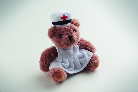 Teddybär Krankenschwester - Weiß bedrucken, Art.-Nr. MO2839-06 Teddybär Krankenschwester - Weiß bedrucken, Art.-Nr. MO2839-06