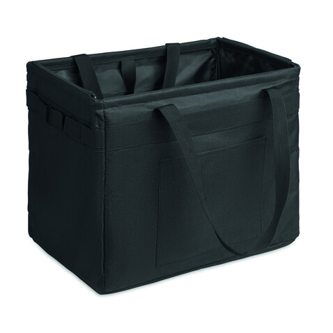 Faltbarer RPET-Organizer - Schwarz bedrucken, Art.-Nr. MO2855-03