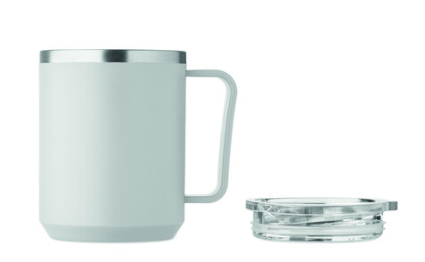 Doppelwandiger Becher 400ml - Grau bedrucken, Art.-Nr. MO2900-07
