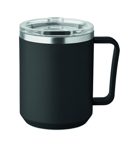 Doppelwandiger Becher 400ml - Schwarz bedrucken, Art.-Nr. MO2900-03
