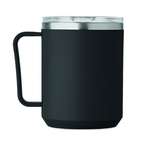 Doppelwandiger Becher 400ml - Schwarz bedrucken, Art.-Nr. MO2900-03